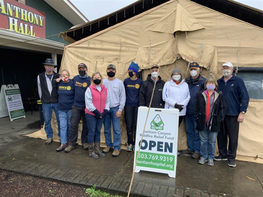 CAMAS: Camas Washougal Rotary Club members delivered $9,430 worth of items to help 800 families around Sublimity, Ore., who were devastated by the Santiam Canyon Fire.
