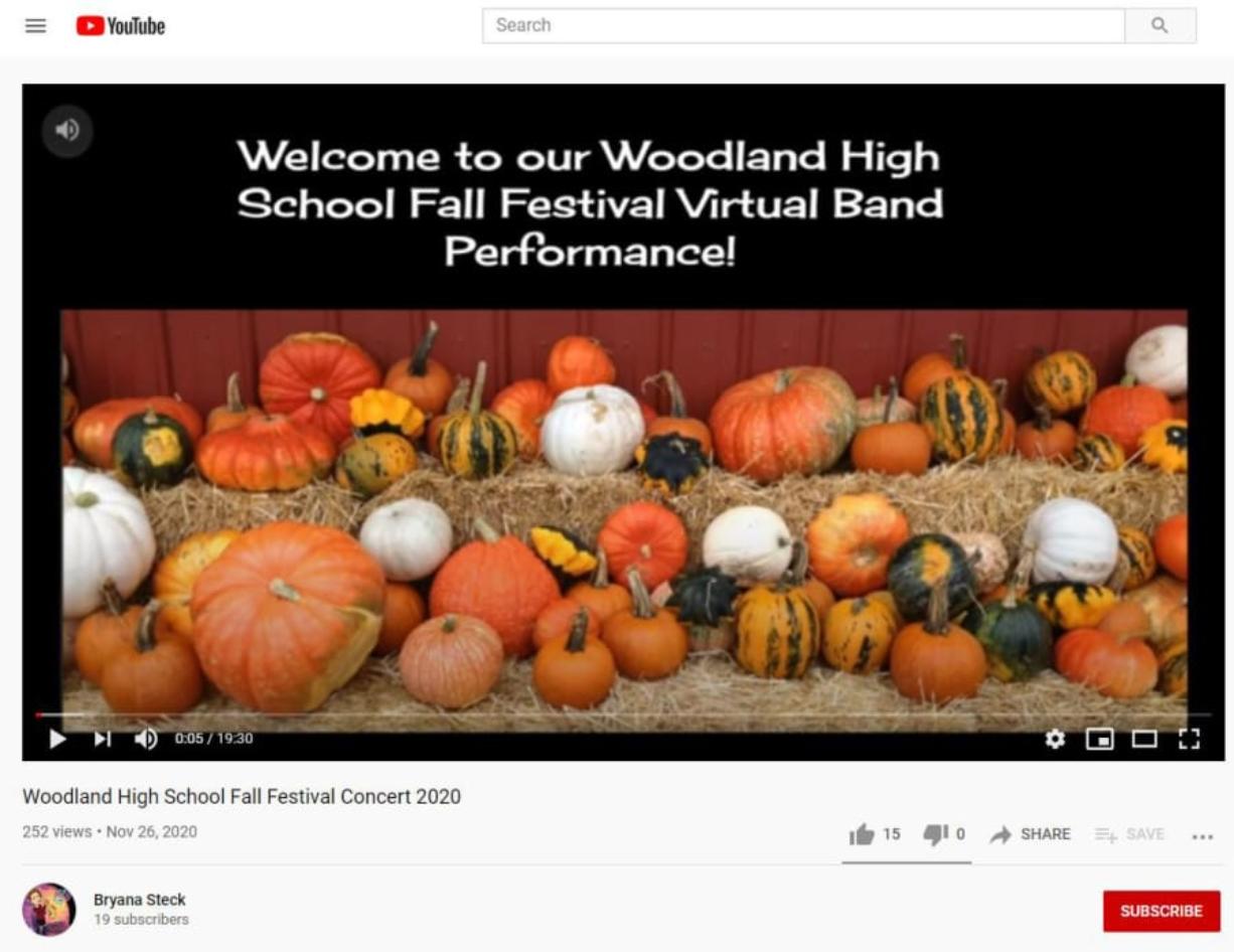 WOODLAND: For their fall festival band concerts, Woodland Public Schools&#039; middle and high school band students recorded themselves playing their parts individually while playing along with rehearsal tracks.