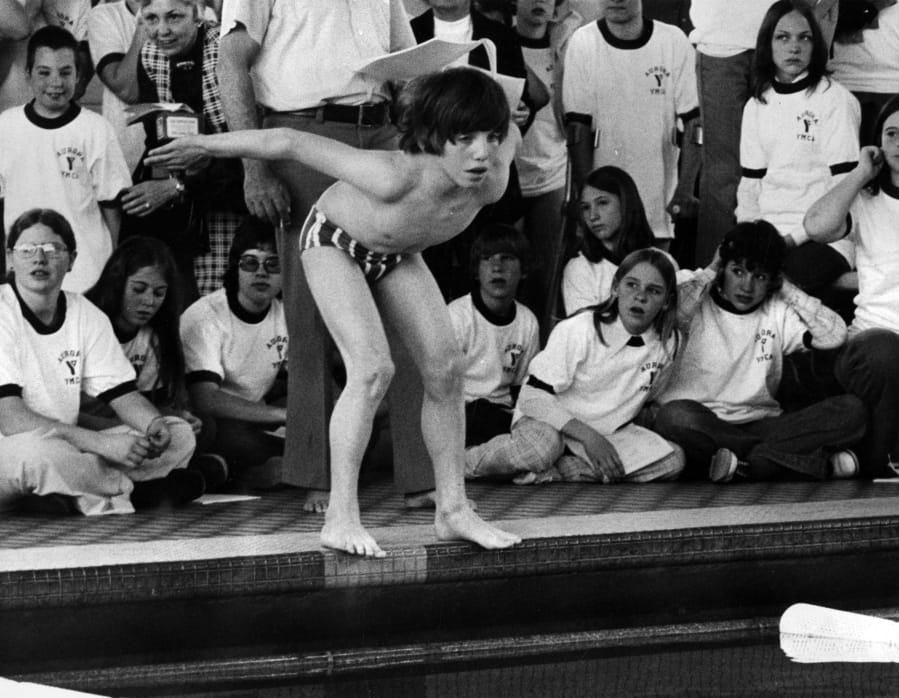 About 300 young athletes showed off their skills in such sports as swimming, gymnastics and volleyball during the opening of the first 1974 Northern Area Special Olympics on April 19, 1974.