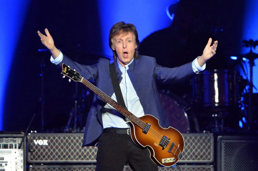 Paul McCartney performs at a concert in 2016.