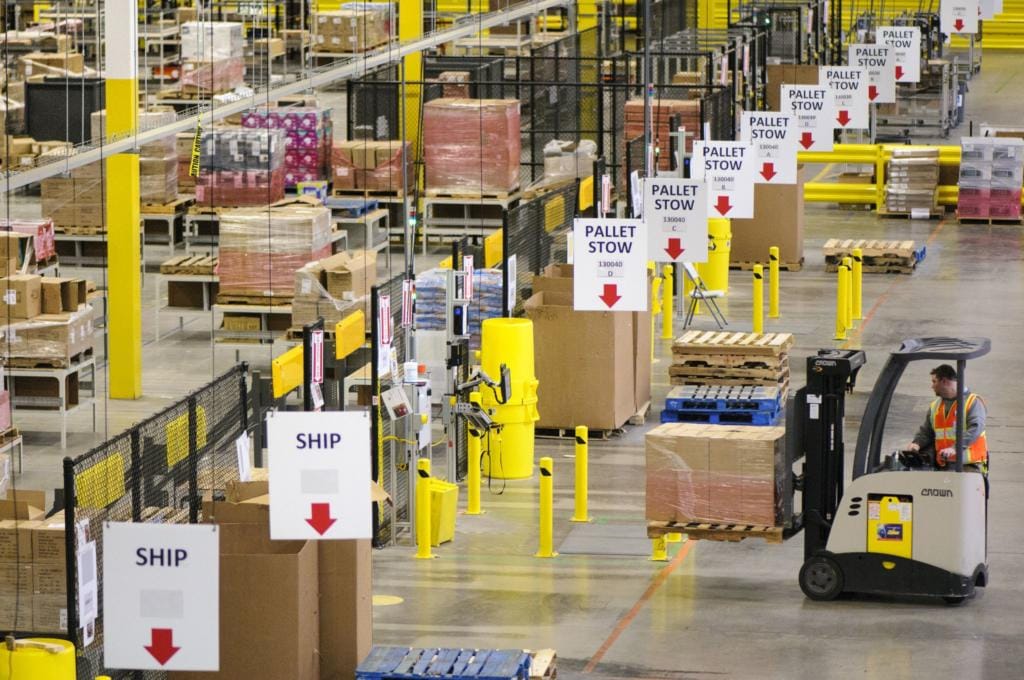 An Amazon fulfillment center in Windsor, Conn. Amazon instituted warehouse inventory limits this summer. The limits restrict most sellers to keeping either 200 units, or roughly one to three months of product, on hand at Amazon warehouses.