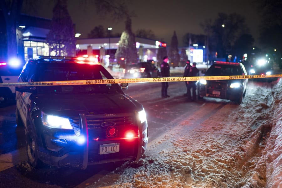 The scene at 36th St. and Cedar Ave. S. after a man was shot and killed by Minneapolis Police Wednesday, Dec. 30, 2020, in Minneapolis. Police in Minneapolis shot and killed a man during a traffic stop on the city&#039;s south side Wednesday night. Department spokesman John Elder said the incident happened about 6:15 p.m. while officers were carrying out a traffic stop with a man suspected of a felony.