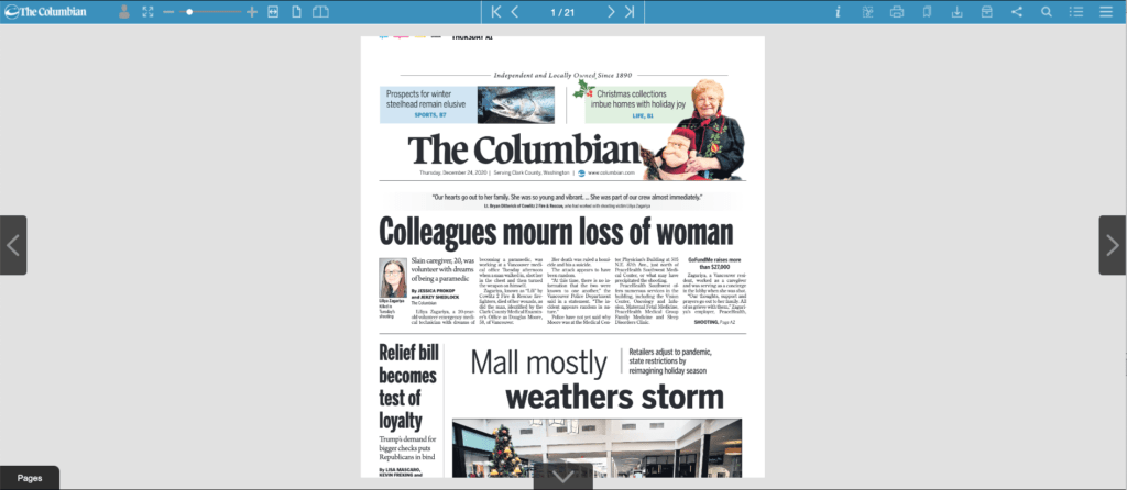 The Columbian's e-edition is a a digital version of the daily print paper.