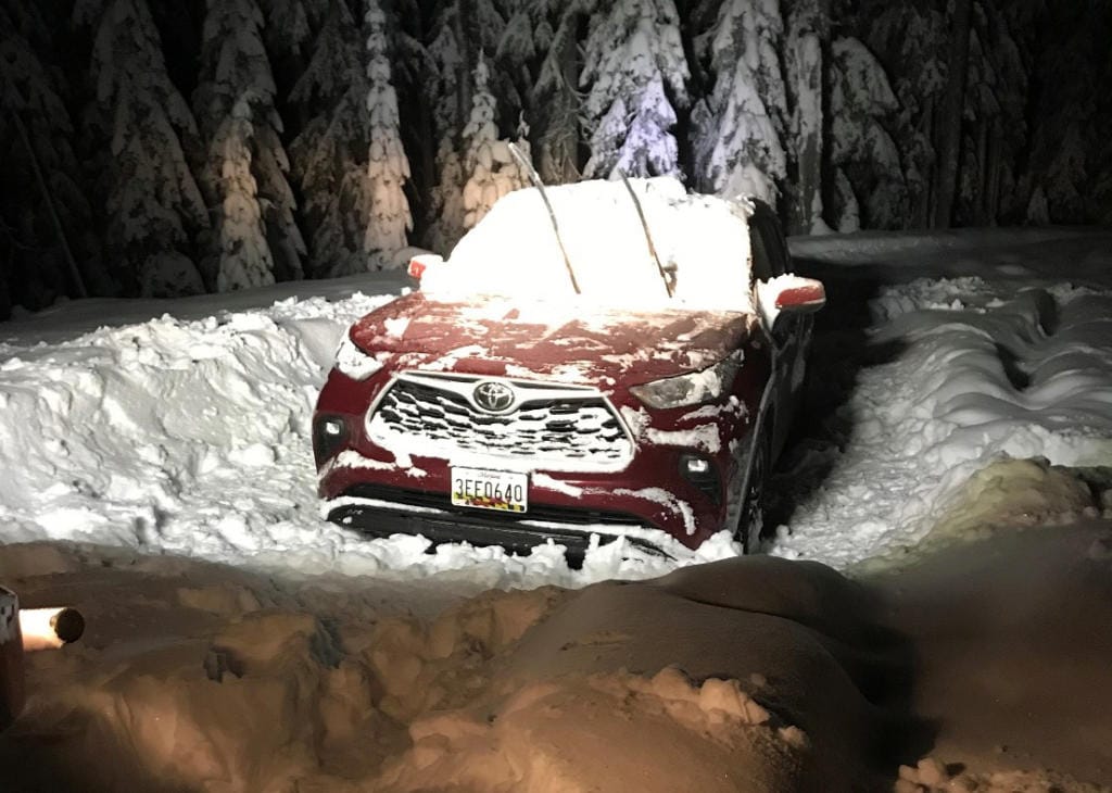 A Washington couple who had planned a trip to a Skamania County cabin over the weekend had to be rescued after their rental vehicle became stuck in more than a foot of snow on a U.S. Forest Service Road in Skamania County.