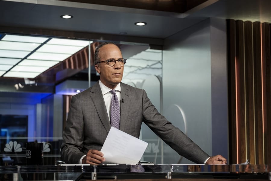 NBC&#039;s Lester Holt appears on the set in New York on Tuesday Aug. 7, 2018. The &quot;NBC Nightly News&quot; anchor occasionally ends his broadcasts now with commentaries, an unusual departure for network evening newscasts that have a lengthy track record of playing it straight. Holt&#039;s commentaries trend toward the non-controversial, with a central theme of trying to find common ground that will pull Americans together.