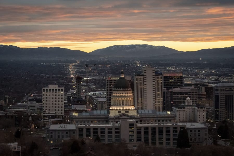 The Utah State Capitol is illuminated against the setting sun in Salt Lake City, Sunday, Nov. 15, 2020. Utah is a place where right-wing Republicans have fought for the rights of undocumented immigrants and deeply religious legislators have enacted some of the nation&#039;s strongest protections for gays and lesbians.