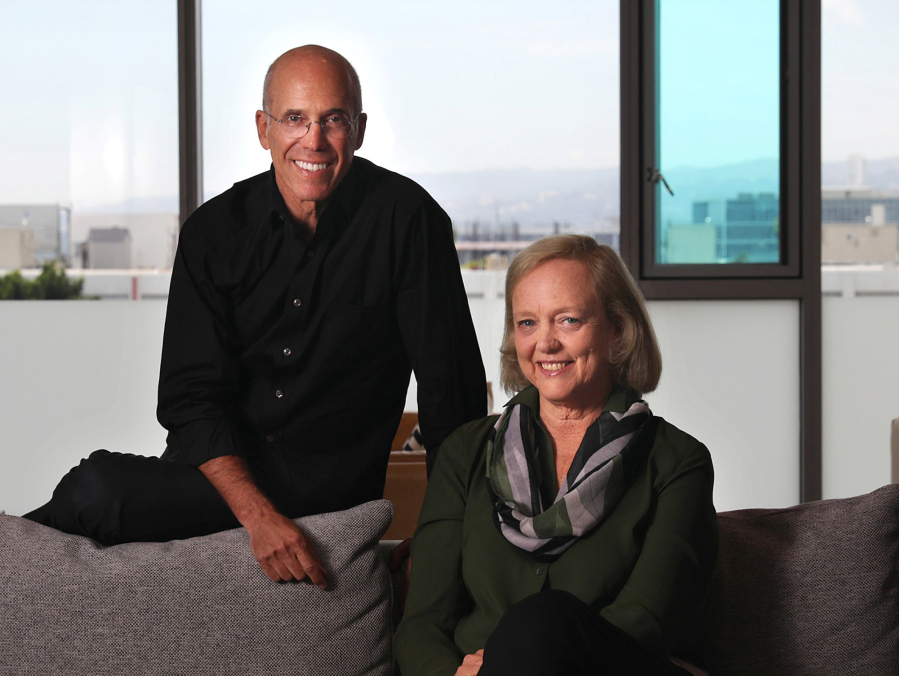 Jeffrey Katzenberg and Meg Whitman at their startup, Quibi, in Los Angeles on July 23, 2019.