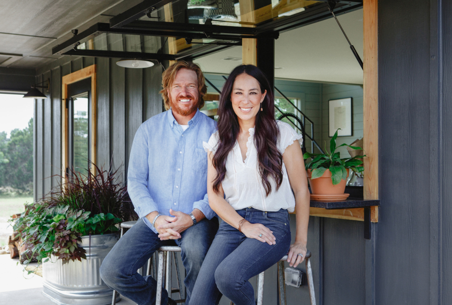 Chip and Joanna Gaines on HGTV&#039;s &quot;Fixer Upper.&quot; Five seasons of the show are available on Hulu.