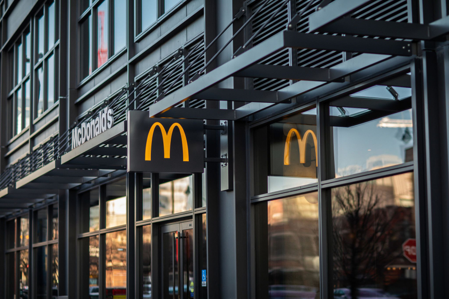 The exterior of McDonald&#039;s global headquarters in Chicago.