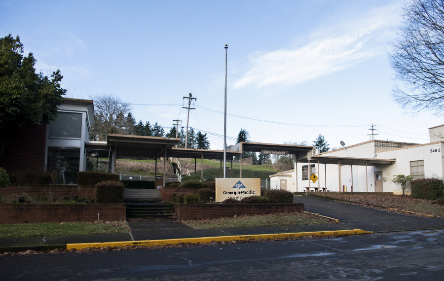 Buildings just north of the main Camas paper mill site sit vacant on Jan. 7.