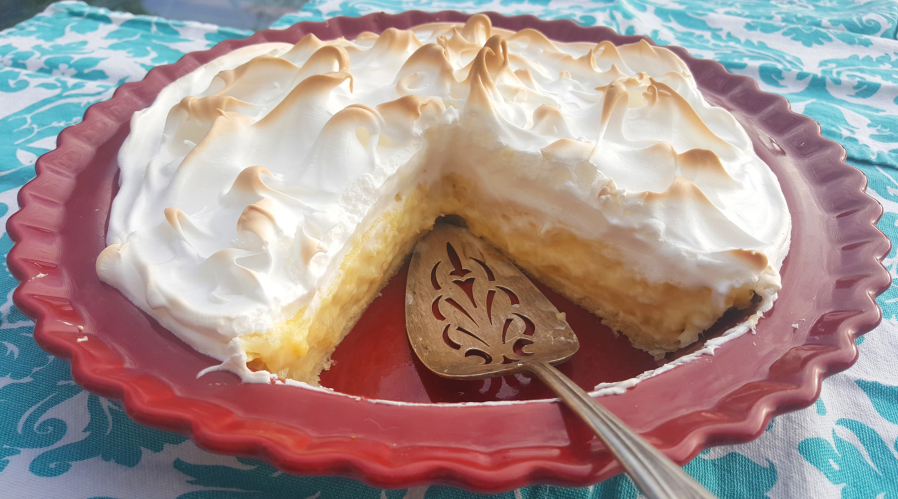 This luscious pie was one recipe my mom made again and again, sometimes with the meringue topping and sometimes without.