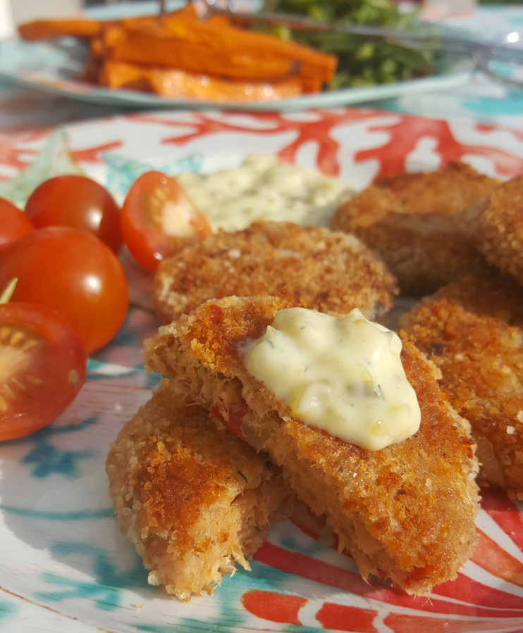 Tuna croquettes or tuna patties, fried to a golden brown, are a delicious way to stretch a can or two of tuna.