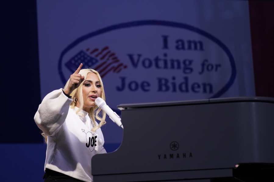 FILE - In this Nov. 2, 2020 file photo, Lady Gaga performs during a drive-in rally for then Democratic presidential candidate former Vice President Joe Biden at Heinz Field in Pittsburgh.  Lady Gaga will sign the national anthem at Joe Biden&#039;s presidential inauguration on the West Front of the U.S. Capitol when Biden is sworn in as the nation&#039;s 46th president next Wednesday.