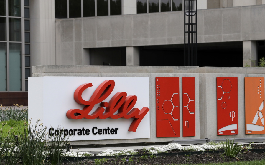 FILE - This April 26, 2017 file photo shows the Eli Lilly &amp; Co. corporate headquarters in Indianapolis. Drugmaker Eli Lilly said Thursday, Jan. 21, 2021, its COVID-19 antibody drug can prevent illness among residents and staff of nursing homes and other long-term care locations. It&#039;s the first major study to show that it may prevent disease. The drugmaker said participants who got the drug had up to a 57% lower risk of getting COVID-19.