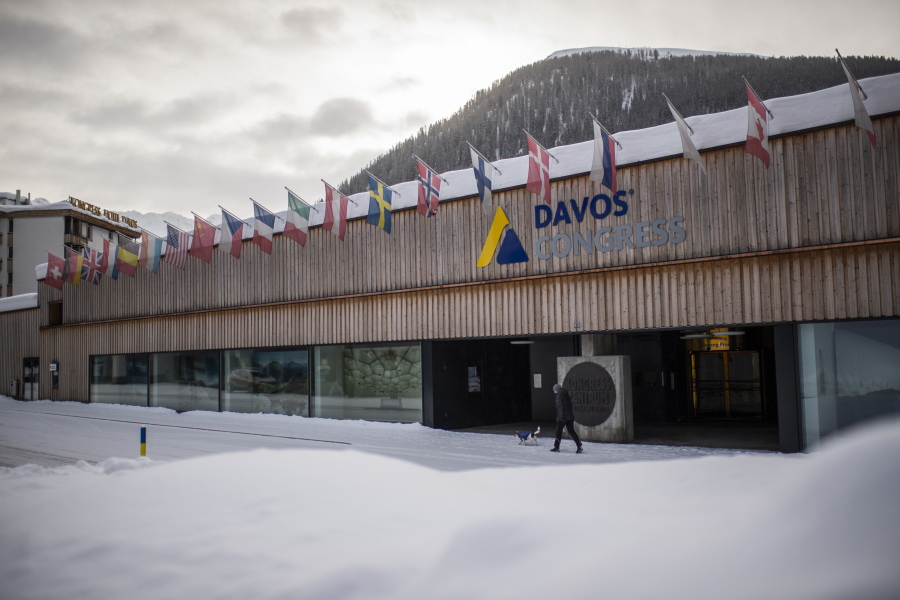 Exterior view of the congress center in Davos, Switzerland, Monday, Jan. 25, 2021. The World Economic Forum, WEF, was scheduled to take place in Davos between Jan. 25 and Jan. 29, 2021. Due to the Coronavirus outbreak it will be held in a digital format.