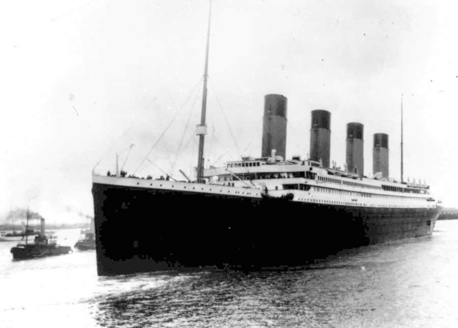 FILE - In this April 10, 1912 file photo the Titanic leaves Southampton, England on her maiden voyage. The company that owns the salvage rights to the Titanic shipwreck has indefinitely delayed plans to retrieve and exhibit the vessel&#039;s radio equipment because of the coronavirus pandemic, according to a court filing made by the firm on Friday Jan. 29, 2021.