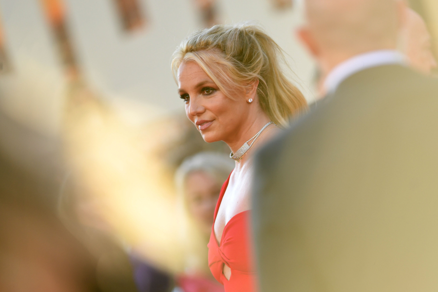 US singer Britney Spears arrives for the premiere of Sony Pictures&#039; &quot;Once Upon a Time... in Hollywood&quot; at the TCL Chinese Theatre in Hollywood, California on July 22, 2019.