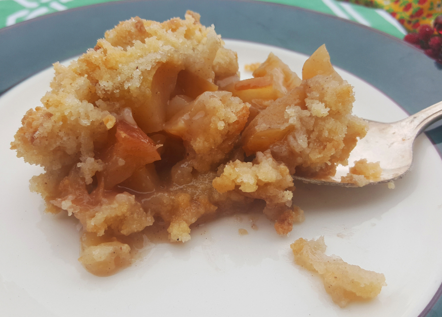The apples don&#039;t need to be sweetened because the sugary, buttery crumble makes it just sweet enough.