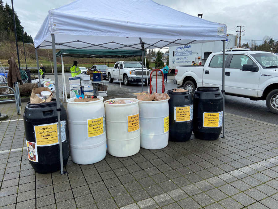 SALMON CREEK: The Salmon Creek Lions Club held a free shredding event for community members and collected donations of food at the same time for the Clark County Food Bank.