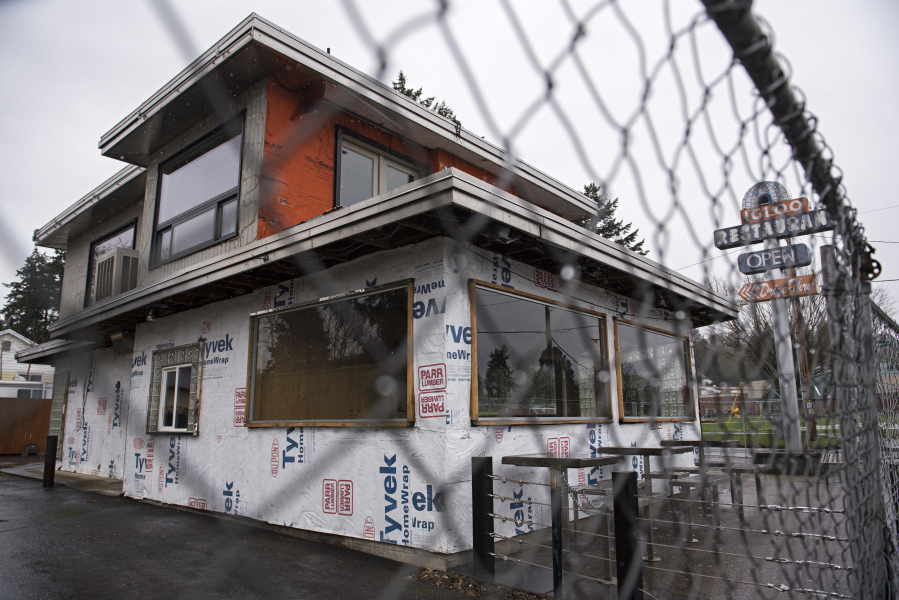 The former Igloo Restaurant building is undergoing a renovation. According to county records, it was purchased last summer by Precision Air owner Paul Vynar, who has submitted a plan to convert it to an office building.