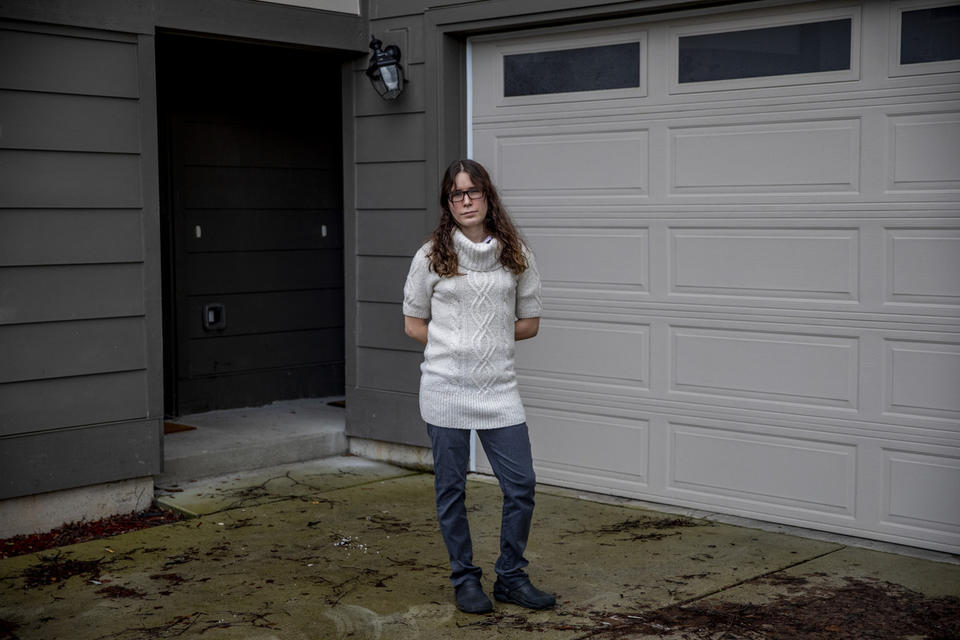 Arianna Laureano outside of her boyfriend’s Seattle home on Feb. 3, 2021. Laureano has been relying on Washington’s eviction moratorium, which is set to end on March 31.