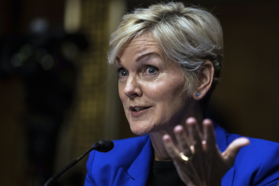 Former Gov. Jennifer Granholm, D-Mich., testifies before the Senate Energy and Natural Resources Committee during a hearing to examine her nomination to be Secretary of Energy, Wednesday, Jan. 27, 2021 on Capitol Hill in Washington.