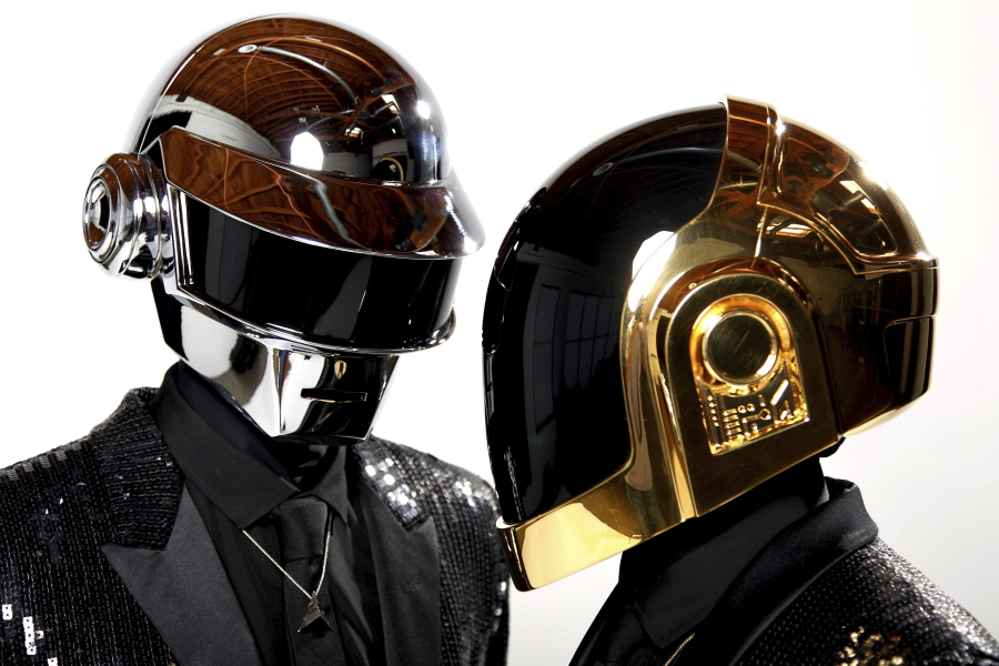 FILE - In this April 17, 2013 file photo, Thomas Bangalter, left, and Guy-Manuel de Homem-Christo, from the music group, Daft Punk, pose for a portrait in Los Angeles. The Grammy-winning French act have announced their break up.