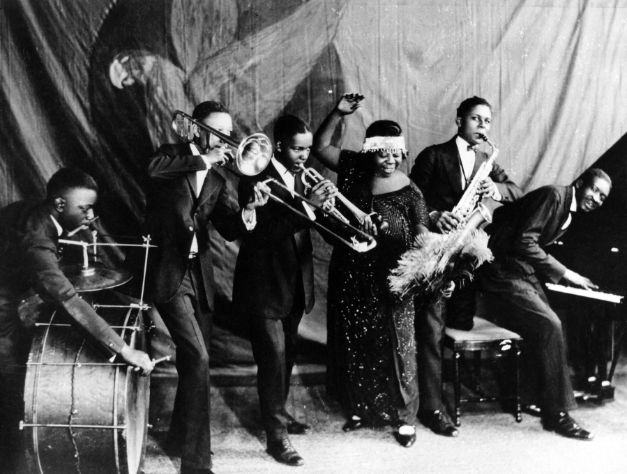 Ma Rainey with the Georgia Jazz Band in Chicago in 1923.