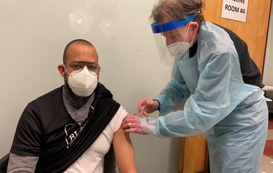Pastor Marshall Mitchell of Salem Baptist Church in Abington, Pa., got his first dose of the COVID-19 vaccine in December. He believes it&#039;s his spiritual duty to his congregation and community to take precautions to avoid COVID-19.