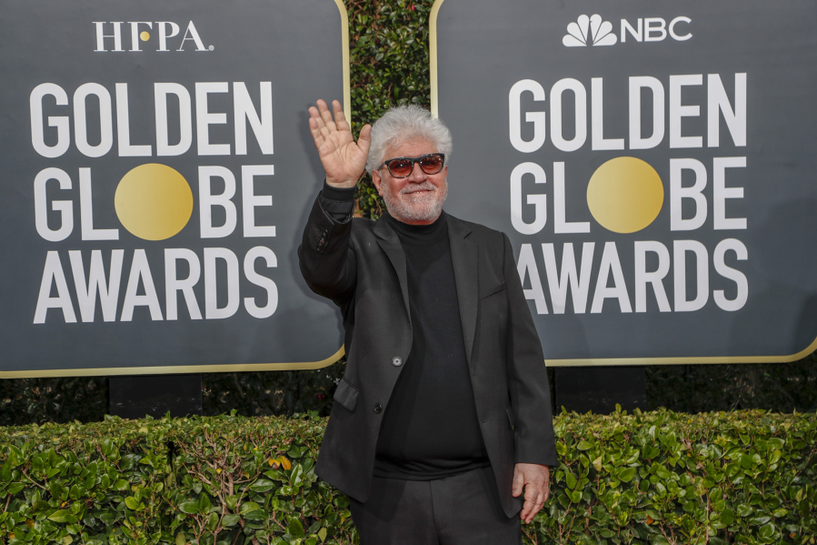 Pedro Almodovar arrives at the 77th Golden Globe Awards at the Beverly Hilton in Beverly Hills, California, on Sunday, Jan. 5, 2020.