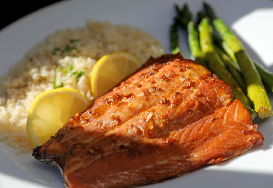 Asian Baked Salmon is a light and healthful meal. (Photos by Christian Gooden/St.