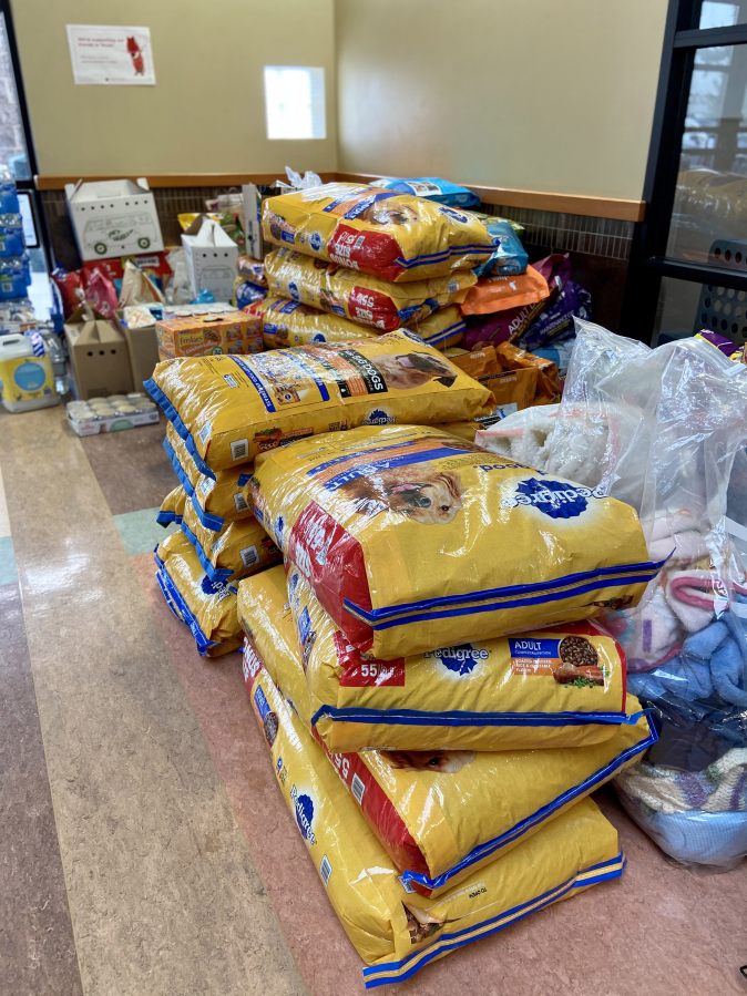 BAGLEY DOWNS: Many supplies were donated to the Humane Society for Southwest Washington when it took in dogs displaced by storms in Texas.