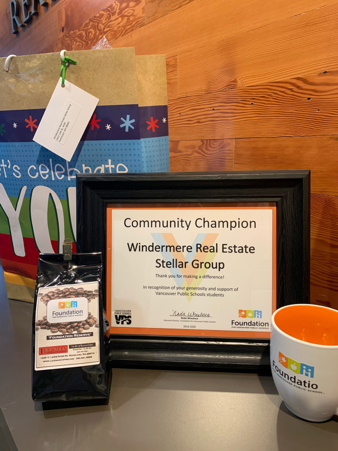 VANCOUVER: Windermere Stellar&#039;s donation to the provide food assistance to the Fruit Valley neighborhood led to the organization receiving a Community Champion Award from the Foundation for Vancouver Public Schools.