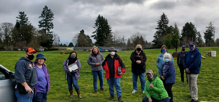 ELLSWORTH SPRINGS: City of Vancouver volunteer and urban forestry programs added four trees to the Volunteer Grove at Centerpointe Park on March 20 to honor volunteers.