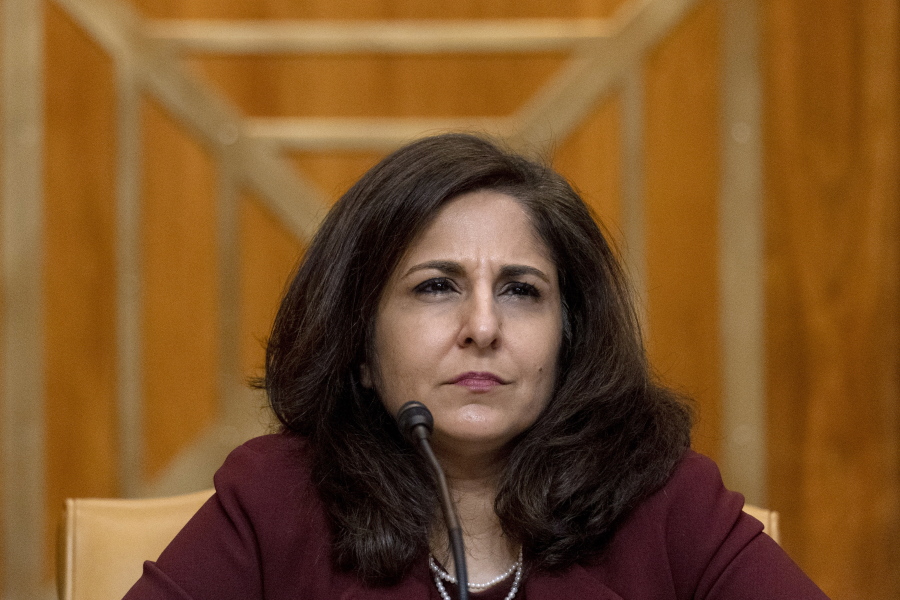 Neera Tanden, President Joe Biden&#039;s nominee for Director of the Office of Management and Budget (OMB), appears beofre a Senate Committee on the Budget hearing on Capitol Hill in Washington, Wednesday, Feb.