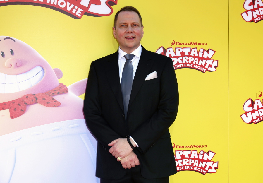 FILE - Dav Pilkey arrives at the premiere of &quot;Captain Underpants: The First Epic Movie&quot; in Los Angeles on May 21, 2017.
