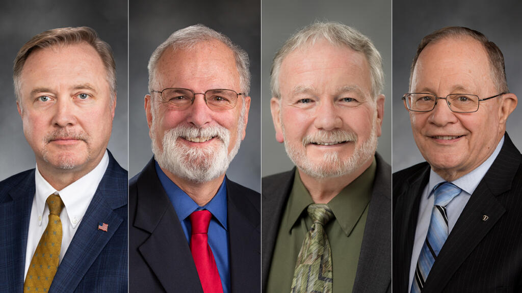 Washington Freedom Caucus members (from left): Sen. Doug Ericksen, R-Ferndale, Sen. Phil Fortunato, R-Auburn,  Sen. Jim McCune, R-Graham, and Sen.