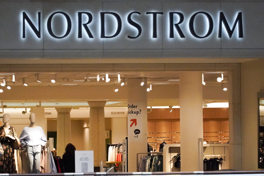 In this photo made on Wednesday, Feb. 24, 2021, an entrance to a Nordstrom store at a shopping mall in Pittsburgh.  The upscale department store chain is getting into livestream selling, the latest U.S. retailer to jump on the trend that has been already popular in China. The move, announced Wednesday, March 17, is part of the company&#039;s overall strategy to shift more of its business online.