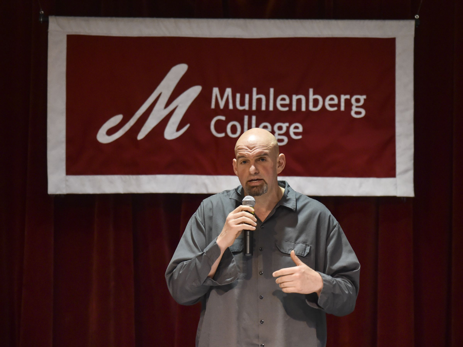 Pennsylvania Lt. Gov. John Fetterman at Muhlenberg College's Seegers Union on April 6, 2019.