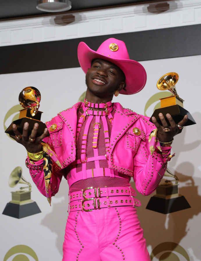 Lil Nas X backstage at the 62nd Grammy Awards at Staples Center in Los Angeles in 2020. (Myung J.