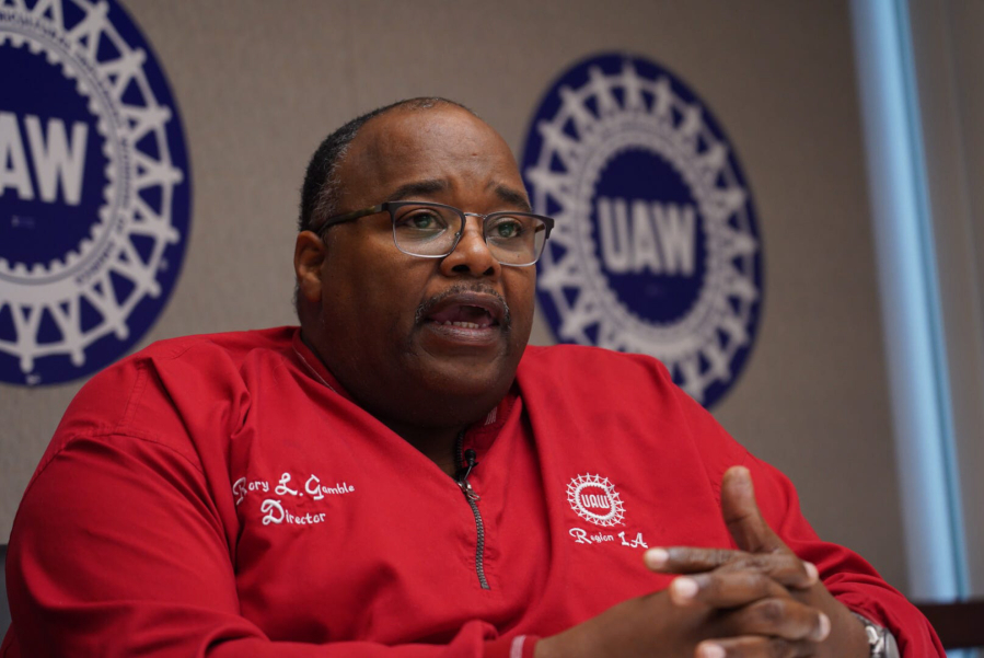Rory Gamble, president of the UAW, is pictured here in his office in Southfield, Mich., on November 6, 2019.