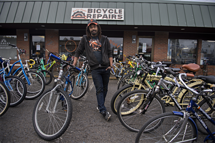 Edward Eley, 45, opened Rollin Right Repairs in 2017. The store has been filled wall-to-wall with bikes during the pandemic. &quot;I have no idea,&quot; he said when asked how many bikes were in the shop. &quot;Enough so I have a walkway that I can get in and out. With the year I&#039;ve had, that&#039;s fine with me because that&#039;s manageable.
