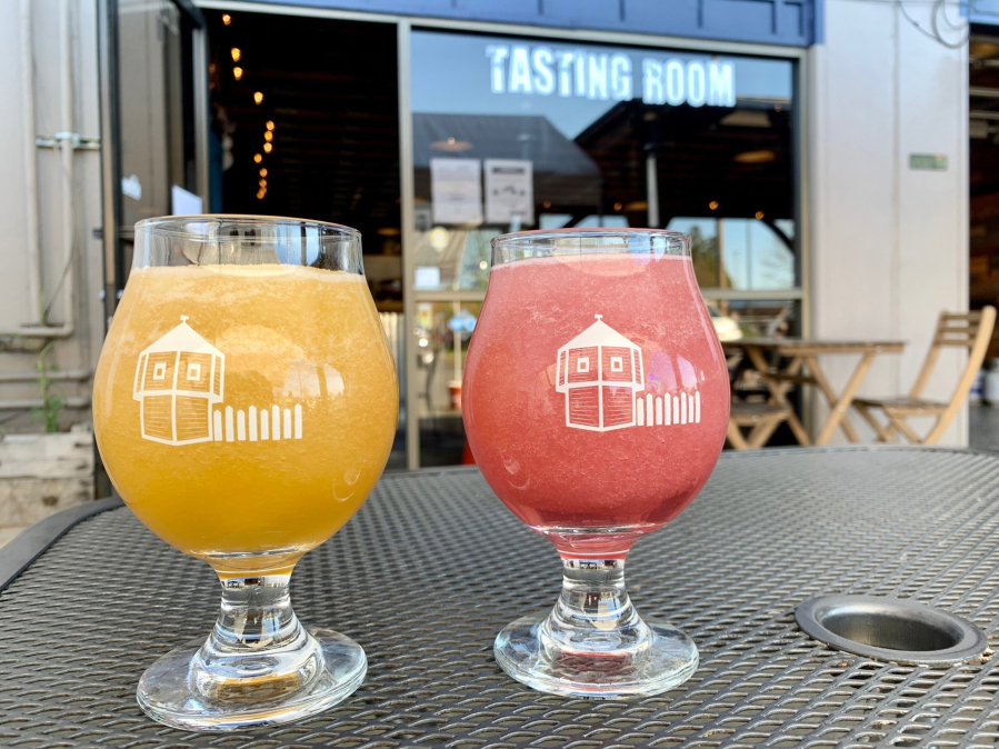 Fortside Brewing Co. recently added a slushie machine to its taproom. Island Dreamin', left, and Rose Gone Wild are the icy brews currently on offer; Pink Lemonade beer is expected to join the lineup soon.