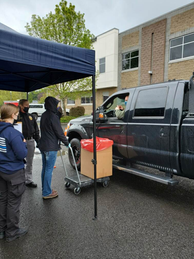 CLARK COUNTY: Several organizations and agencies helped organize a drug take-back event at seven sites throughout Southwest Washington, including the Battle Ground Police Department's volunteer team.