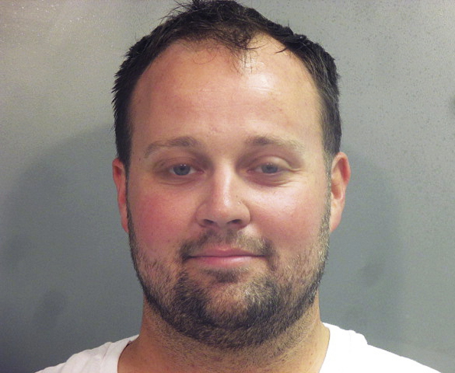 This photo provided by the Washington County (Ark.) Jail shows Joshua Duggar. Former reality TV Star Josh Duggar is being held in a northwest Arkansas jail after being arrested, Thursday, April 29, 2021 by federal authorities, but it's unclear what charges he may face.