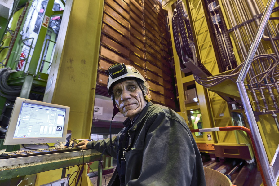 Nikolai Bondar works on the LHCb Muon system at the European Organization for Nuclear Research Large Hadron Collider facility outside of Geneva in 2018.