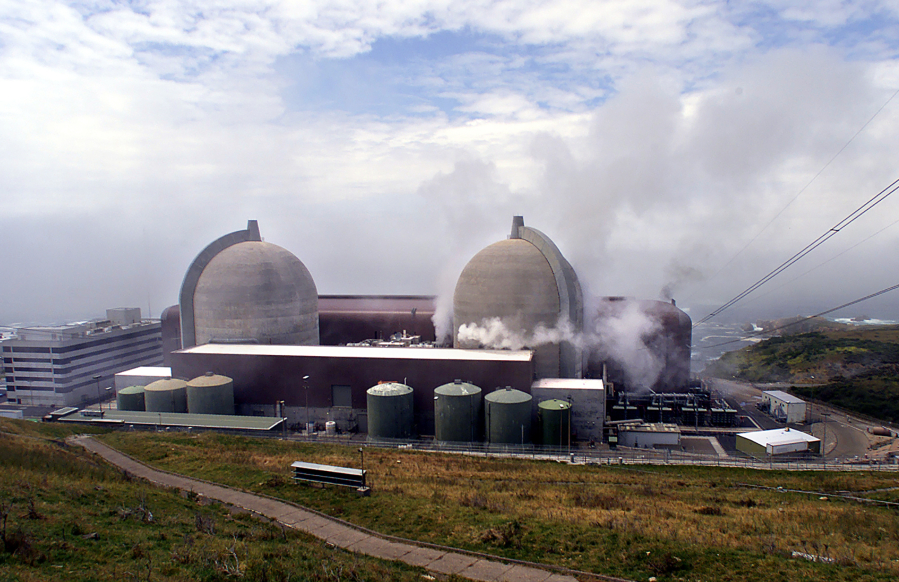 Steam is released from reactor No. 1 at Diablo Canyon Power Plant at Avila Beach, Calif., in a May 2000 file image.
