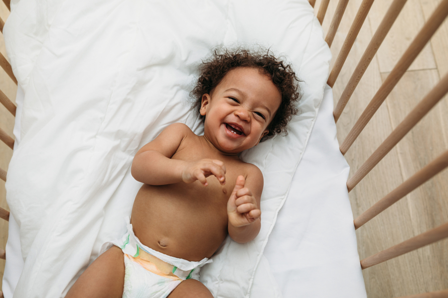 Always place a baby to sleep on their back on a firm sleep surface, such as a crib with a fitted sheet, and nothing else.