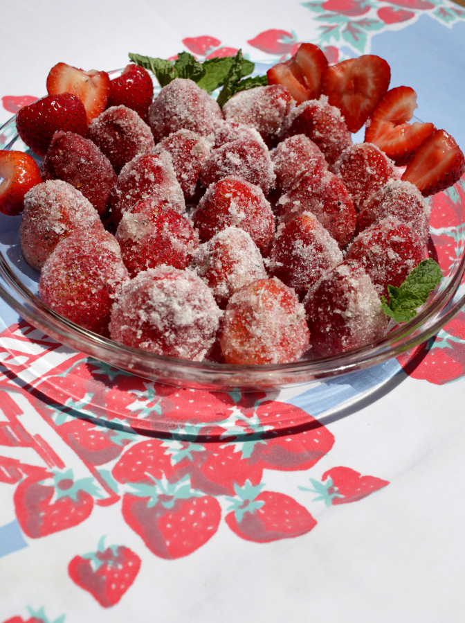Strawberries Dusted With Cardamom Sugar. (Photos by Hillary Levin/St.