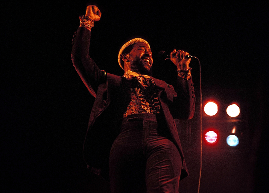 Marvin Gaye performs in 1974.